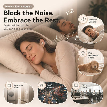 OHAYO Sleep Earbuds Bluetooth 6.0 Noise Cancelling Headphones for Side Sleepers 72H Playtime Mini Ear Buds with No Button Control