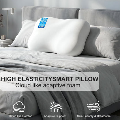 Cervical Neck Pillow, Contour Memory Foam Pillow for Side Sleepers | 360° Ergonomic Support, 50D Memory Foam, 3–5 Sec Slow Rebound, Removable Cooling Cover, for Side and Back Sleepers