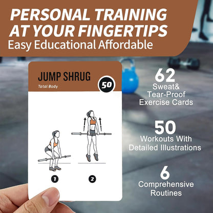 Half Balance Ball Workout Cards, 62 Exercises Cards Deck Large Size 5" x 3.5" Fitness Cards for Women & Men, Beginner Fitness Guide to Training Exercises at Home or Gym