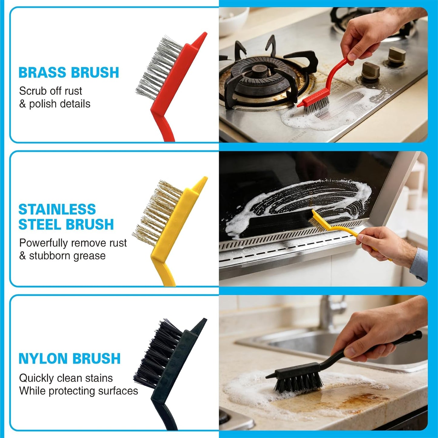 King Origin 12 PCS Home Crevice Cleaning Brush Set | Kitchen Bathroom Cup Lid Straw Dryer Vent Gap Cleaning Tools Household Cleaning Supplies