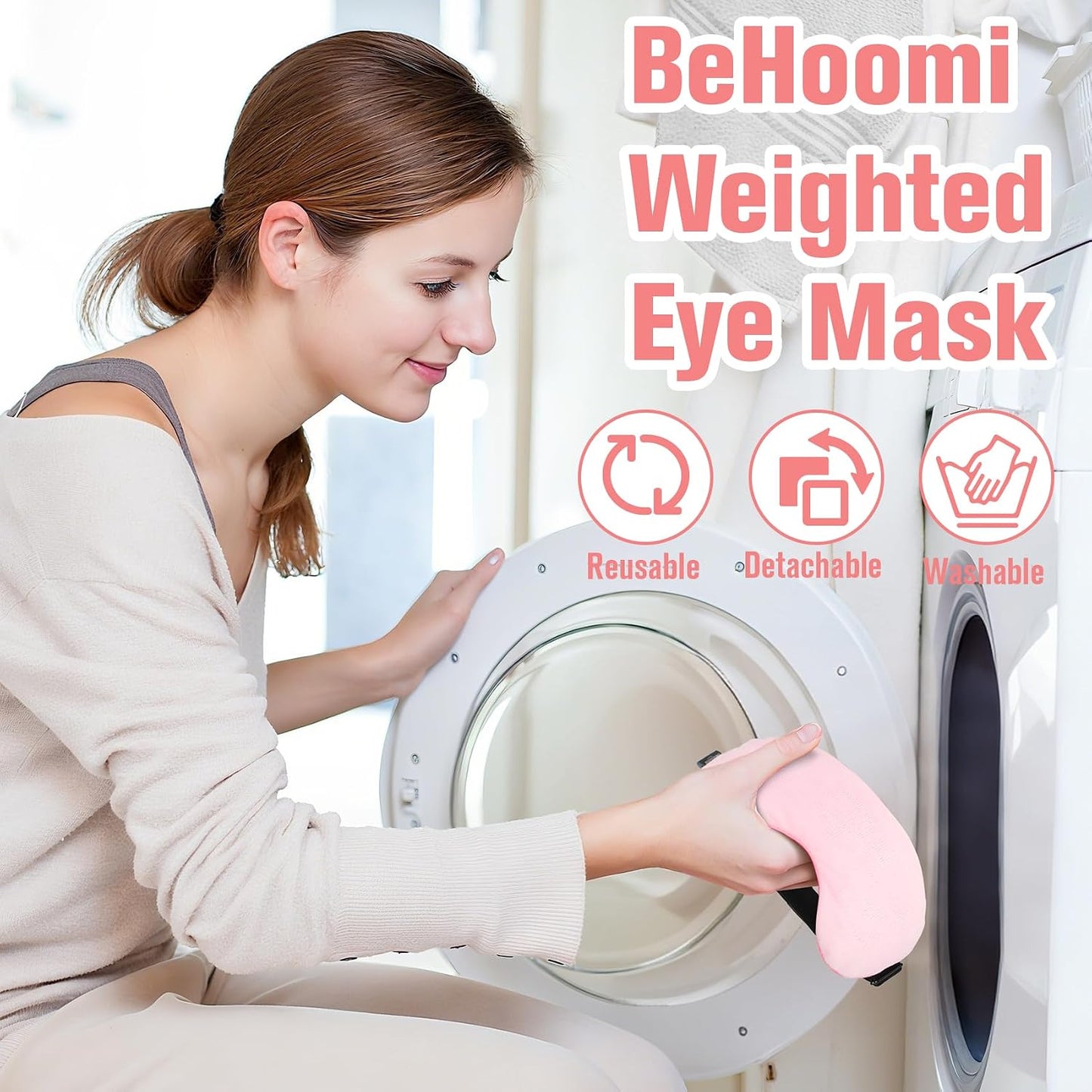 BeHoomi Heated Eye Mask, Weighted Sleep Mask for Eye Relaxation, Purple | Warm Compress for Eyes, Cooling Eye Mask for Sleeping, Reusable Hot and Cold Eye Masks for Home, Office, Gifts for Women