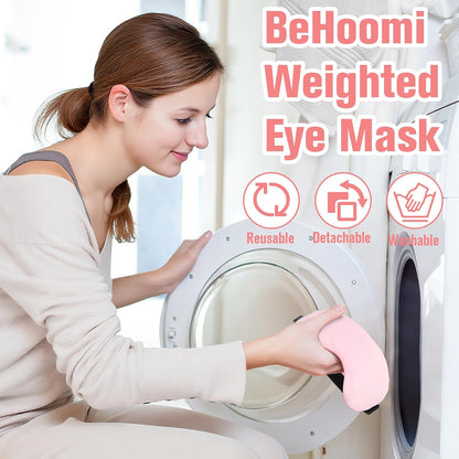 BeHoomi Heated Eye Mask, Weighted Sleep Mask for Eye Relaxation, Purple | Warm Compress for Eyes, Cooling Eye Mask for Sleeping, Reusable Hot and Cold Eye Masks for Home, Office, Gifts for Women
