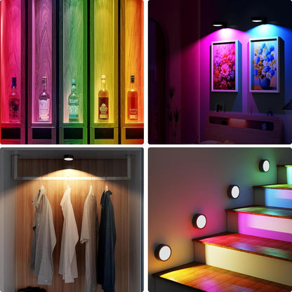 3 Pack Picture Lights for Wall, Rechargeable Battery Operated wall lights, Picture Frame lights with 3 Lighting Modes, Wireless Magnetic Painting Light with Remote Control Timer (White, 3 Pack)