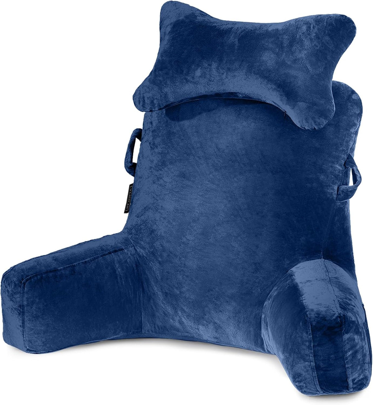 SLIGUY Reading Pillow-Bed Rest Pillow with Detachable Neck Roll & Support Arm for Sitting in Bed Couch or Floor-Backrest Reading Pillow Adult Back Pillow for Reading/Watching TV/Gaming,Dark Grey