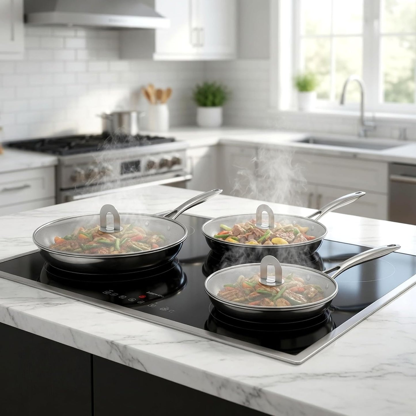 Homestia Splatter Screen for Frying Pan, 10 Inch Grease Splatter Guard | 304 Stainless Steel Ultra Fine Mesh Lids, Splatter Screen for Cooking, Rust-Free - No Oil Mess, No Burns, with Fold Flat Knob