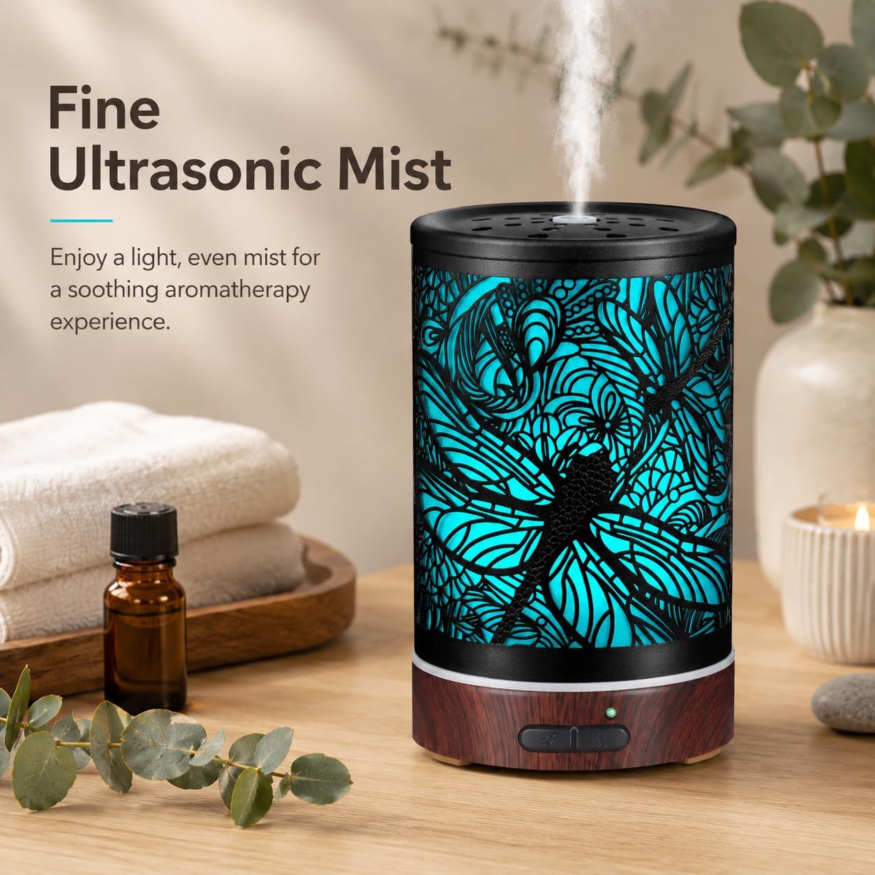 Tree Essential Oils Diffuser for Home 150ML Aromatherapy Diffuser | Birthday Gifts for Women mom,Metal Cool Mist Humidifier with 7 Colors Lights Waterless Auto Off Air Diffusers