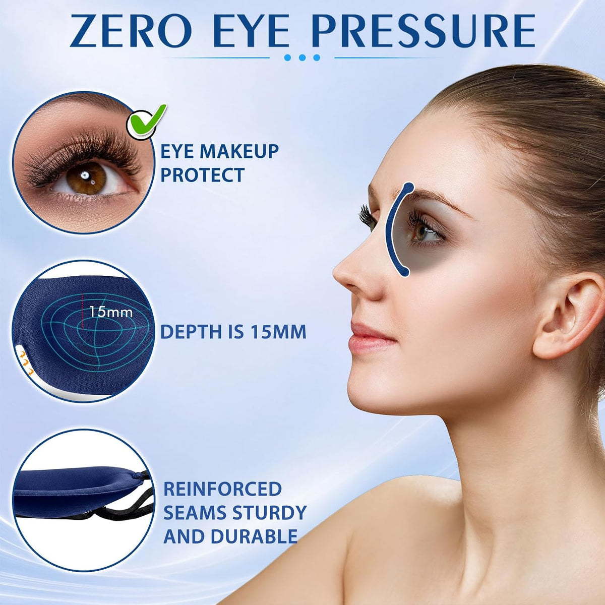 Bonuci 20 Sleep Mask for Women 3D Eye Mask, Dark Purple