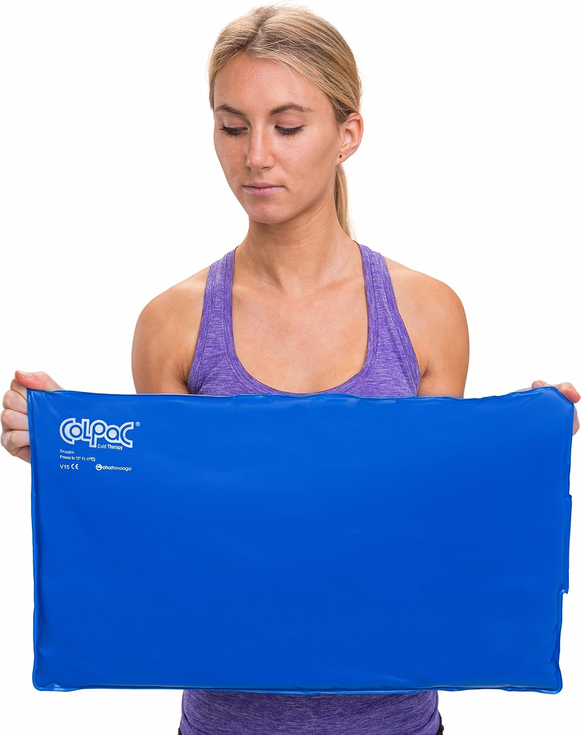 Chattanooga ColPac Reusable Gel Ice Pack Cold Therapy for Knee, Arm, Elbow, Shoulder, Back for Aches, Swelling, Bruises, Sprains, Inflammation (11"x14") - Blue