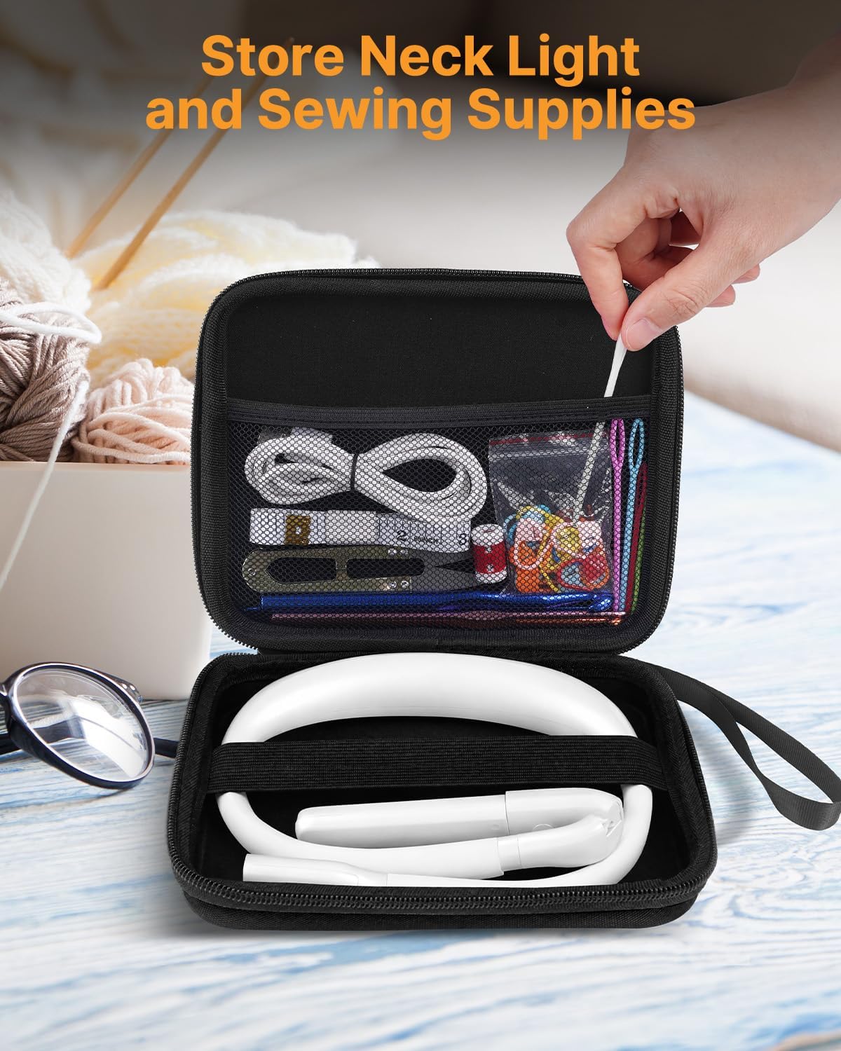 Reading Light Book Lovers Gifts: Upgraded Neck Light with Power Display & Timer, 80Hrs Rechargeable Book Lights for Reading at Night,Birthday Gifts for Readers Women, Knitting Crochet Accessories