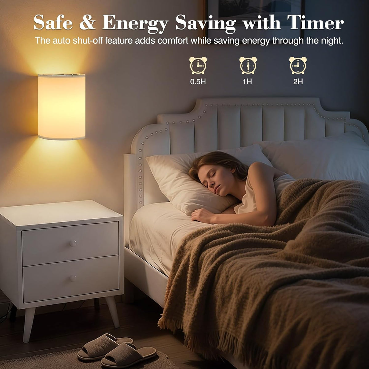 Battery Operated Rechargeable Wall Sconce Set of Two with 10000mAh Battery