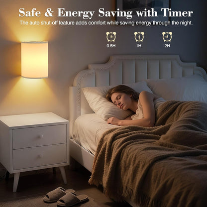 Battery Operated Rechargeable Wall Sconce Set of Two with 10000mAh Battery
