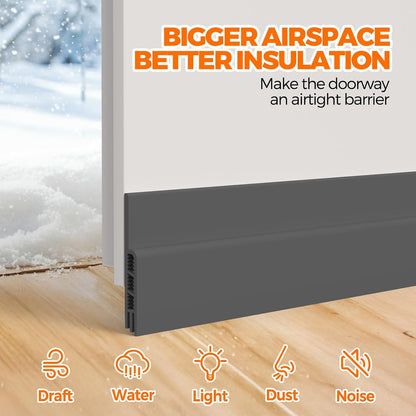 Holikme Door Draft Stopper 41inch Weather Stripping Door Seal Sweep | Under Door Draft Insulator Strong Adhesive Silicone Garage Window Strip Blocker Cold Air & Noise, Easy Install Save Energy