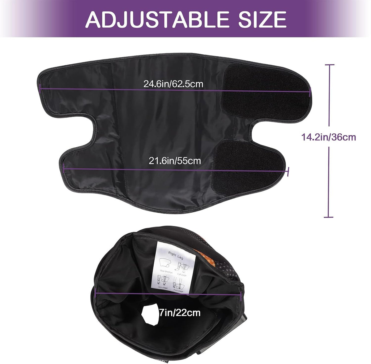 QUINEAR Cordless Calf Massager with Heat and Compression, Leg Massager for Circulation and Pain Relief, Portable Leg Massager with 3 Intensities & 3 Modes, Fast Recovery for Swelling, RLS