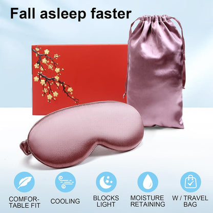 Silk Eye mask for Sleeping 3D Anti Wrinkle Skin Friendly Black Out Dusty Rose