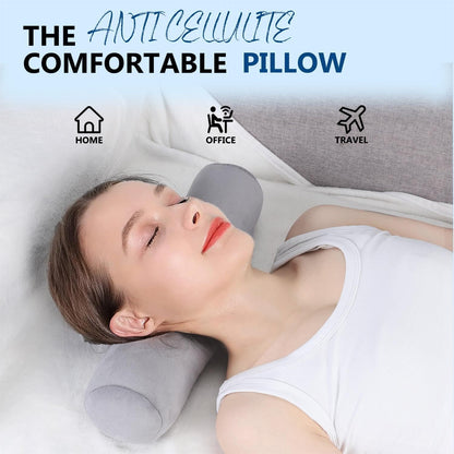 Neck Roll Pillow, Cervical Neck Pillow Bolster Pillow for Sleeping | Cotton neck roll, machine-washable cover, supports neck, legs, back & sleeping, slim bolster for bed & yoga