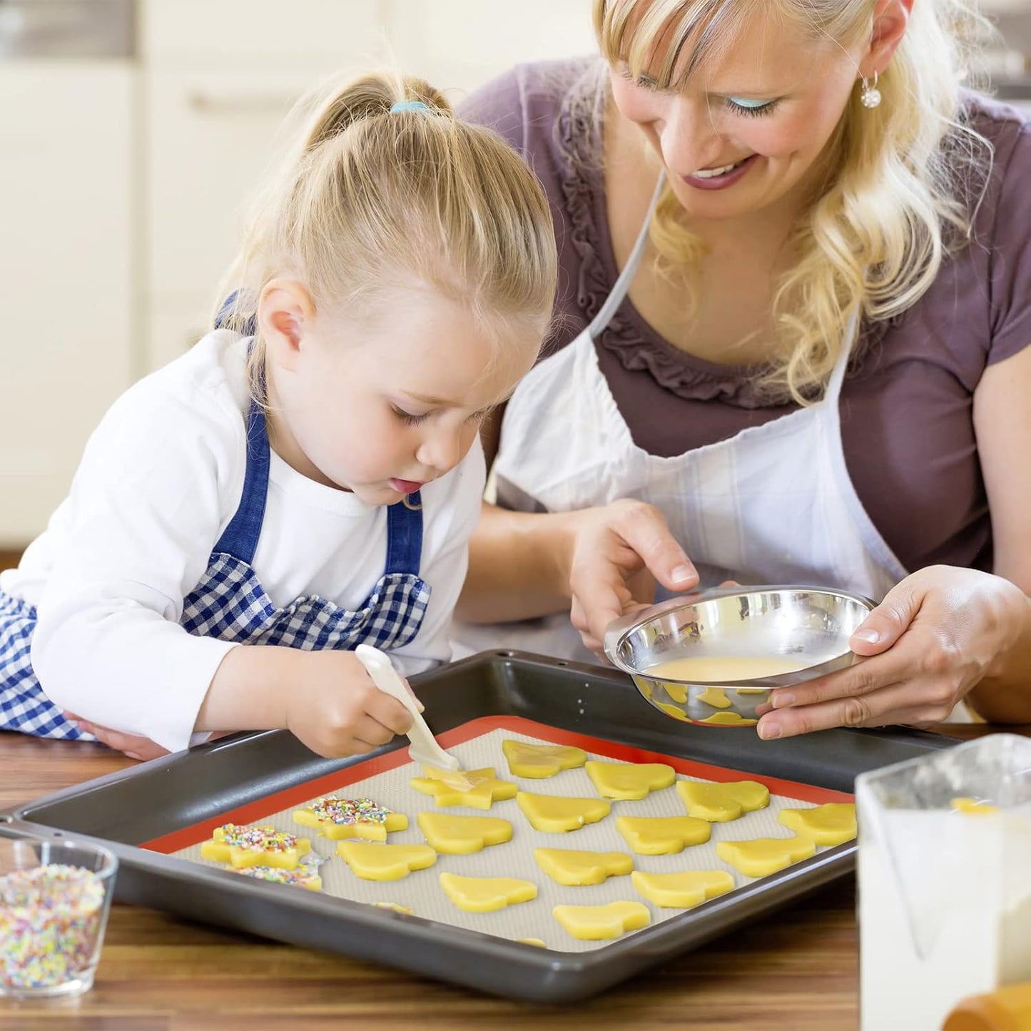 AMYONE 11x11 Silicone Baking Mat, Square Air Fryer Liner, Platinum, 2 Pack | For 11x11 Square Cake Pan/Cheesecake Pan/Toaster Oven/XL Air Fryer, Food Grade Silicone Baking Sheet Liner for Cake/Cookie