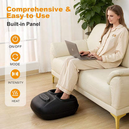 LINGTENG Foot Massager, Heated Foot Massager (Agate Black) | Deep Kneading-Detachable Washable-Home Office Underdesk-Men Women Parent Senior-Birthday Anniversary Christmas Valentine Gift