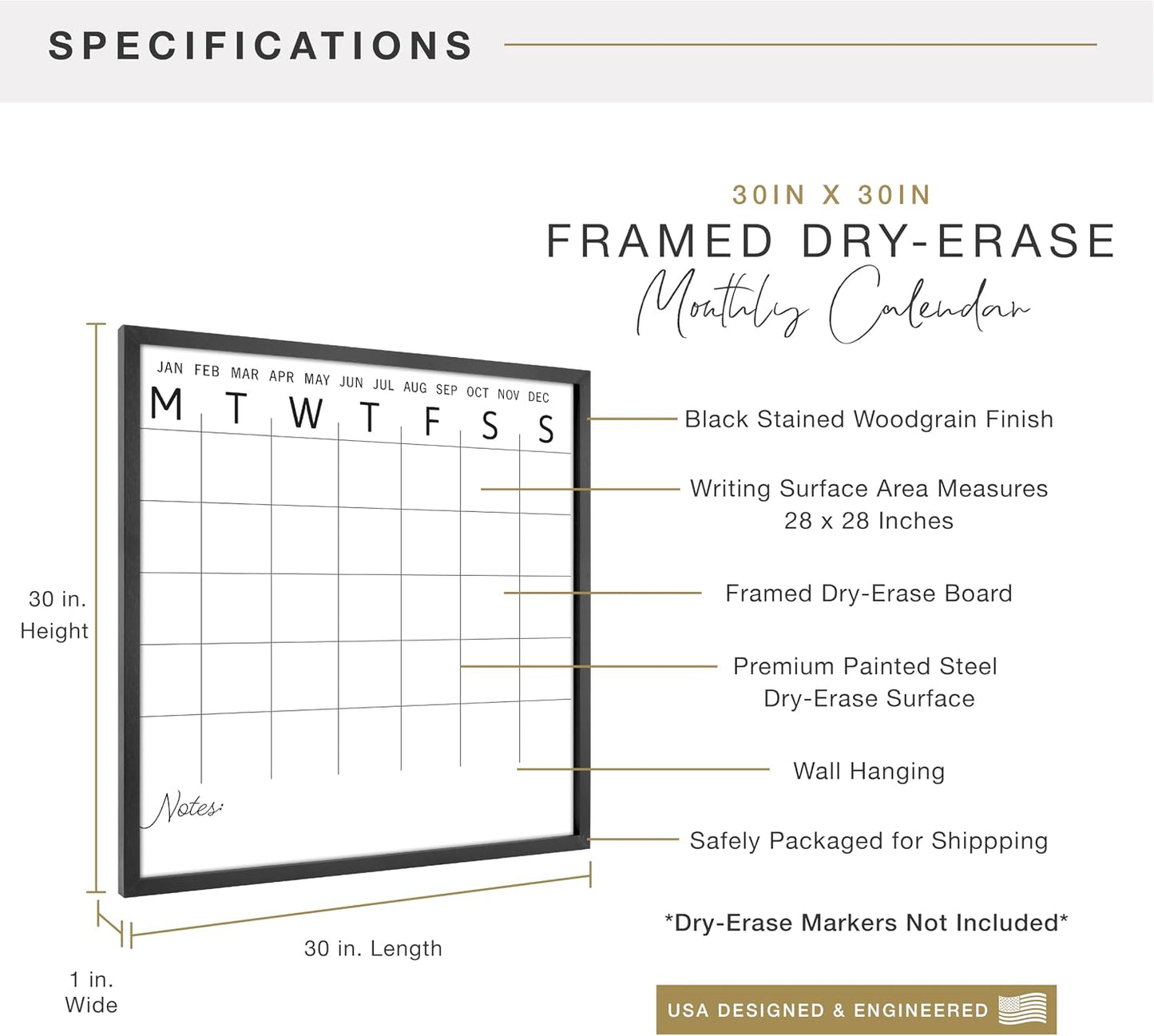 MCS Dry Erase Weekly Meal Planner Black Framed Calander Whiteboard, 11x24 | Dry Erase Weekly Meal Planner Black Framed Calander Whiteboard Frame, 11x24 Inch