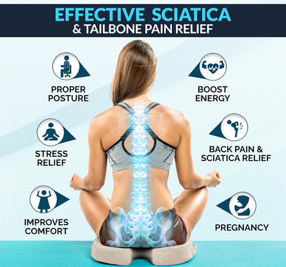 ComfiLife Doctor Recommended Seat Cushion - Premium Gel & Memory Foam Office Chair, Car Seat, Lifting Cushion - Chair Cushions for Back & Sciatica Relief - Seat Cushions for Office & Desk (Black)