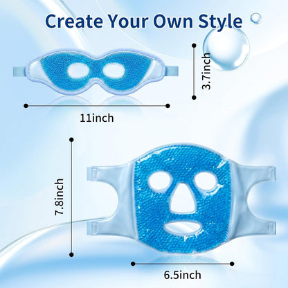 2PCS Gel Eye Mask & Cooling Face Mask for Reducing Puffiness, Bags Under Eyes, Redness, Dark Circles, Cold/Hot Eye Mask for Gift for Women Pack with Soft Plush Backing