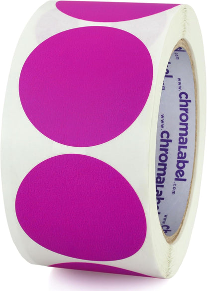 Fluorescent Green Dot Stickers, 2 Inch, 500/Roll | Writable Matte Paper Circle Stickers for Inventory, Classrooms, Offices, Retail, and Color Coding. Made in USA