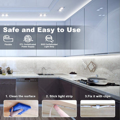 White Led Strip Light with RF Remote Bundle with Motion Sensor Warm White Led Strip Light Full Kits