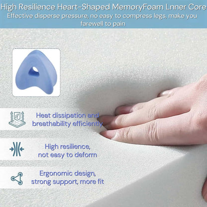 Alignment Pillow for Side Sleepers, Leg Pillow, Knee Pillow for Side Sleeping, Memory Foam Ergonomic Sciatica Pain Relief Pillows with Adjustable Strap for Hips, Knees,Legs,Back (Grid Blue)