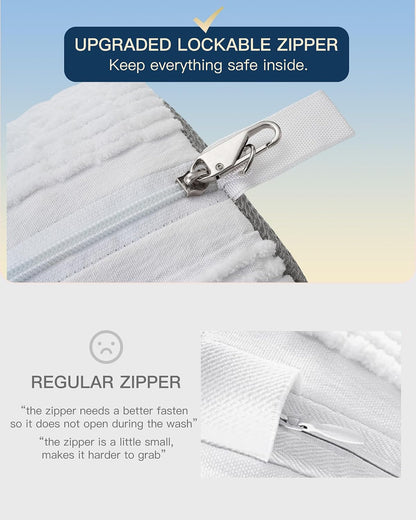 4 PCs Shoe Washing Machine Bag, Upgraded Lock-Zipper Design, 360° Deep Clean for Sneakers, Tennis Shoes and Slippers, Quiet Shoe Laundry Bag for Washer and Dryer (4 PACK)