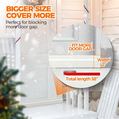 Holikme Door Draft Stopper 41inch Weather Stripping Door Seal Sweep | Under Door Draft Insulator Strong Adhesive Silicone Garage Window Strip Blocker Cold Air & Noise, Easy Install Save Energy