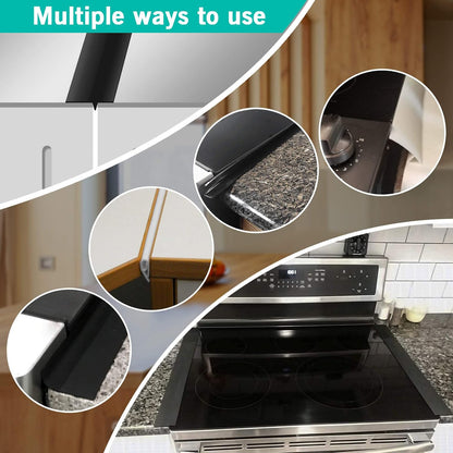 CARGEN 21 Inch Silicone Stove Counter Gap Cover Filler 2PK Black | Flexible kitchen silicone, easily cut to trim for shorter gaps, perfectly seals stove counter spaces, easy to clean