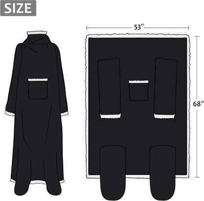 Catalonia Wearable Blanket with Sleeves & Foot Pocket for Adults | Soft Fleece Throw Wrap with Hands-Free Comfort, Perfect for Reading, TV Time & Relaxing, Christmas Gift for Women & Men