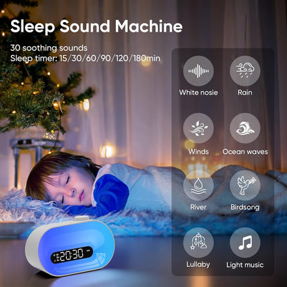 Sunrise Alarm Clock & White Noise Machine, 30 Sounds, Dual Alarms, Dimmable