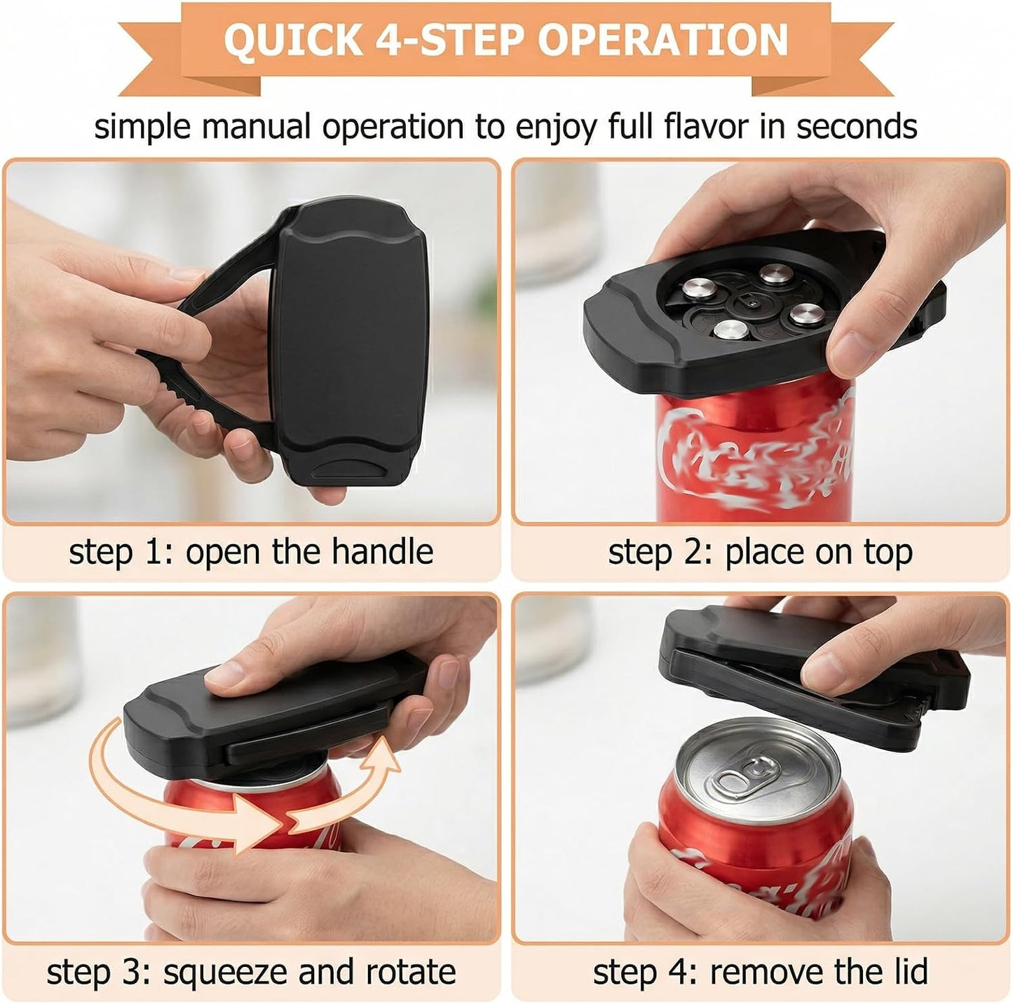 Draft Top Beer Can Opener and Soda Can Lid Remover | Remove beer and soda can lids effortlessly with this 2-pack, smooth-edge topless beverage can opener tool.