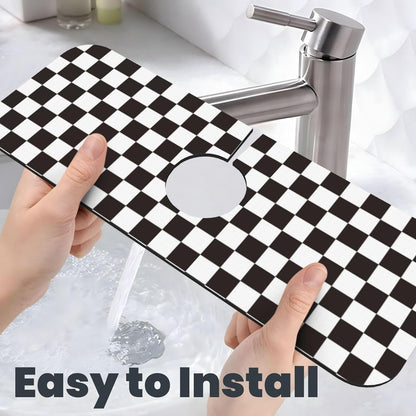 Wildflowers Floral Flower Kitchen Sink Splash Guard Faucet Mat Super Absorbent Fast Drying Mat Sink Gadgets-Fast Drying Pad Sink Mat For Kitchen Bathroom (15" X 5.5" )
