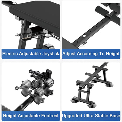Alternative Inversion Traction Table, Back Stretcher Traction Table for Spine Stretching, Full Body Traction Machine Bed for Home (Black, Electric Large)