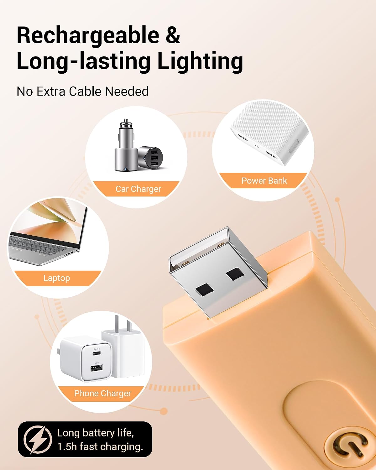 DEWENWILS USB Rechargeable Book Reading Light, 3000K Warm White, Brightness Adjustable Clip on LED Bookmark Lamp at Night in Bed, Portable Booklight for Bookworms, Kids