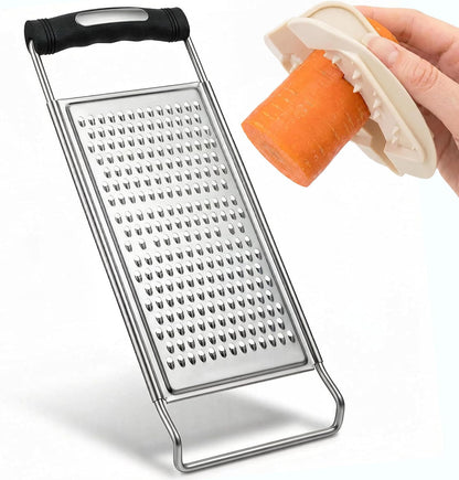 NACOLUS Grater & Finger Guard Set – Cut-Proof Hand Protector + Fine Stainless Steel Grater for Cheese, Citrus, and Vegetables