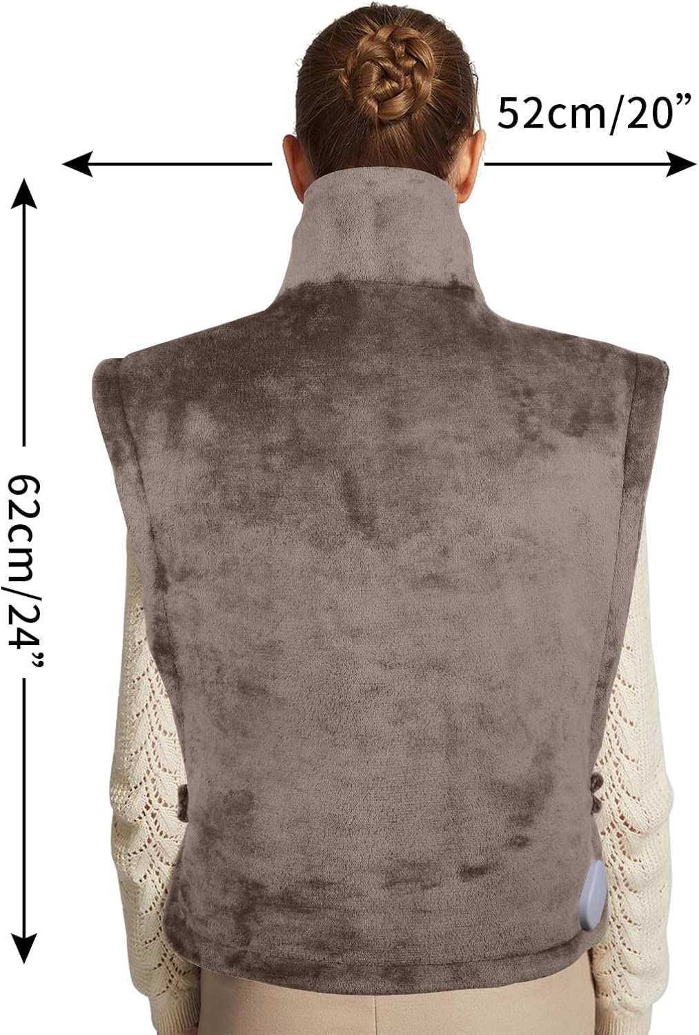 Ambershine 19''x24'' Weighted Neck & Shoulder Heating Pad, 2.5lbs with 12 Temperature Settings& 4 Auto-Off Timers, Pain Relief for Neck/Shoulder/Back(Gray&Blue)