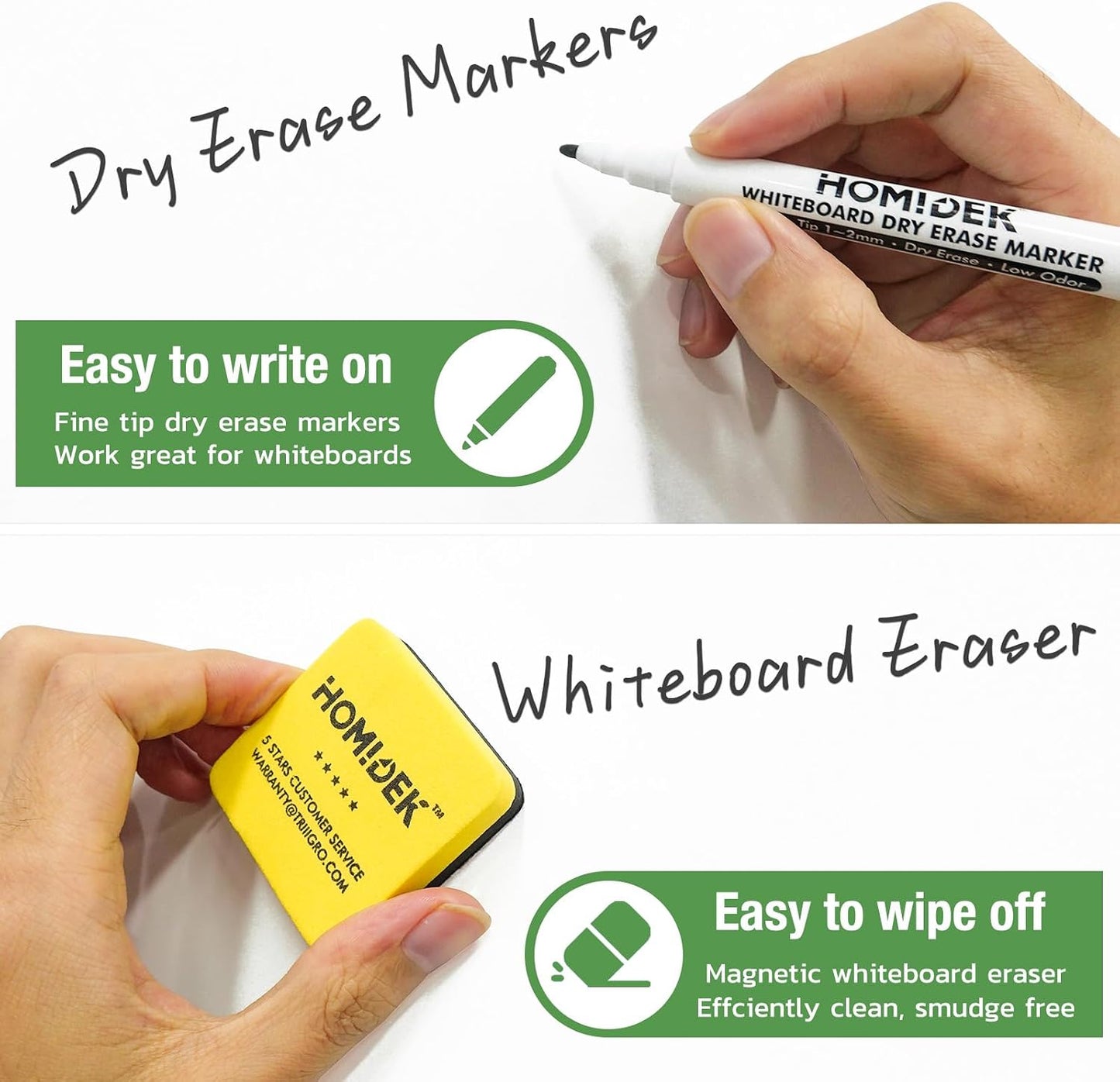 Magnetic Dry Erase Board: Small Fridge Whiteboard, Flexible Refrigerator Magnet White Board, Blank Writing Note Sheet with Dishwasher Magnet Clean Dirty Sign, 4 Markers & Eraser - 12 x 8