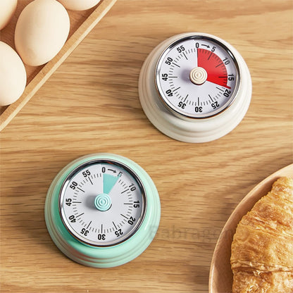 Visual Timer, 60-Minute Magnetic Mechanical Kitchen Timer Green | Stainless Steel Manual Countdown Timer with Loud Alarm for Cooking, Fitness, Office