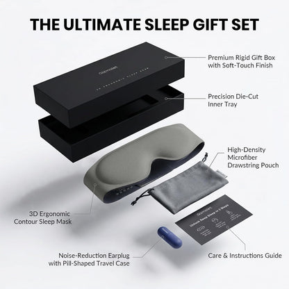 Maximum Blackout Sleep Mask for Deep Sleep, 3D Eye Mask with Spacious Eye Cups, Zero Eye Pressure, Long Eyelash & Lash Extension Friendly, Eye Cover for Travel/Shift Work/Daytime Sleep, Black