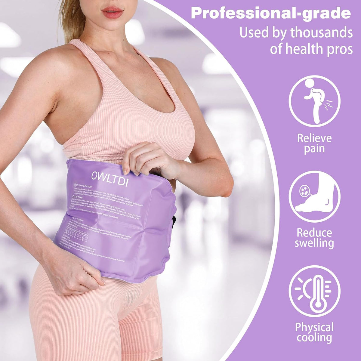 Ice Packs Soft Flexible Gel Pack for Injuries Reusable Cold Hot Therapy for Shoulder Knee Back Elbow Leg Hip Arm for Muscle Relief & Recovery 17.5'' x 9.5'' Navy Blue