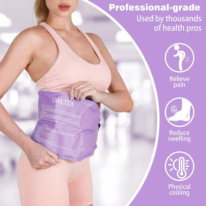 Ice Packs Soft Flexible Gel Pack for Injuries Reusable Cold Hot Therapy for Shoulder Knee Back Elbow Leg Hip Arm for Muscle Relief & Recovery 17.5'' x 9.5'' Navy Blue