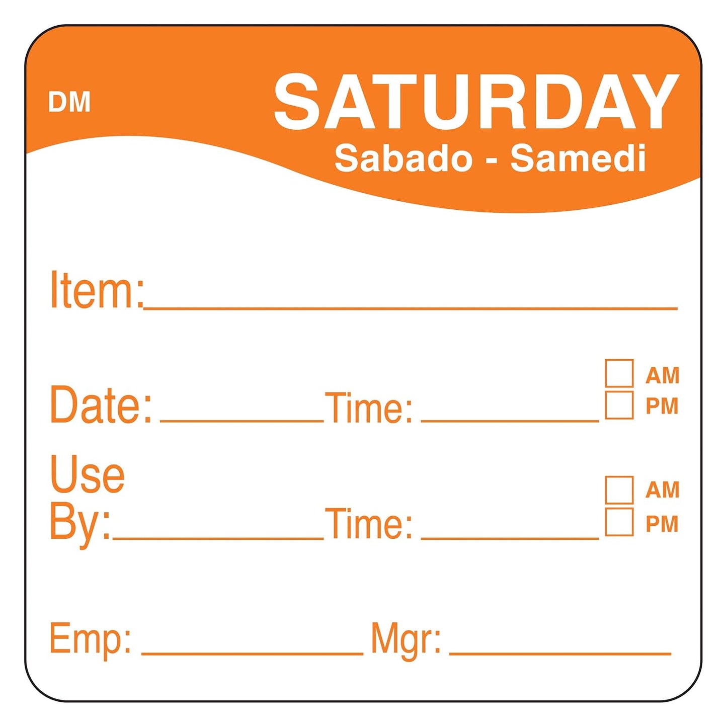 DayMark Day of the Week 2" Square Dissolvable Labels, Monday-Sunday, Label Dispenser Included (1,750 labels)