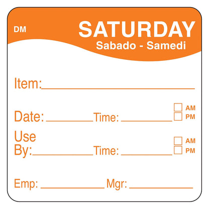 DayMark Day of the Week 2" Square Dissolvable Labels, Monday-Sunday, Label Dispenser Included (1,750 labels)