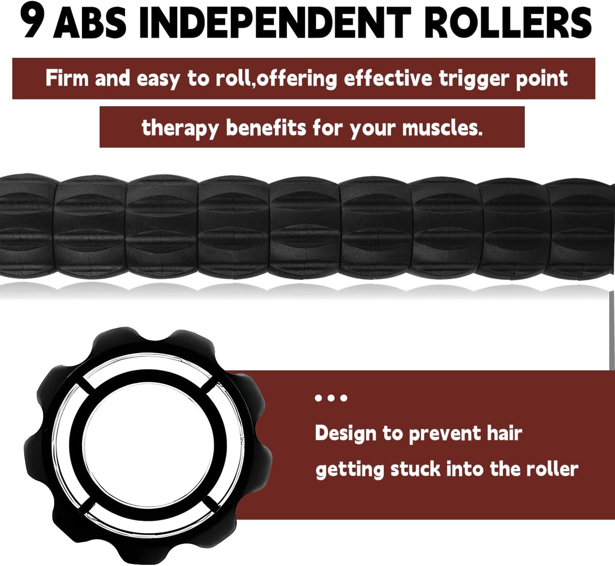 Massage Roller Stick,Muscle Roller Stick for Athletes,Liposuction Massage Roller for Lymphatic Drainage, for Relief Muscle Soreness, Trigger Points, Help Runner Legs, Back Recovery