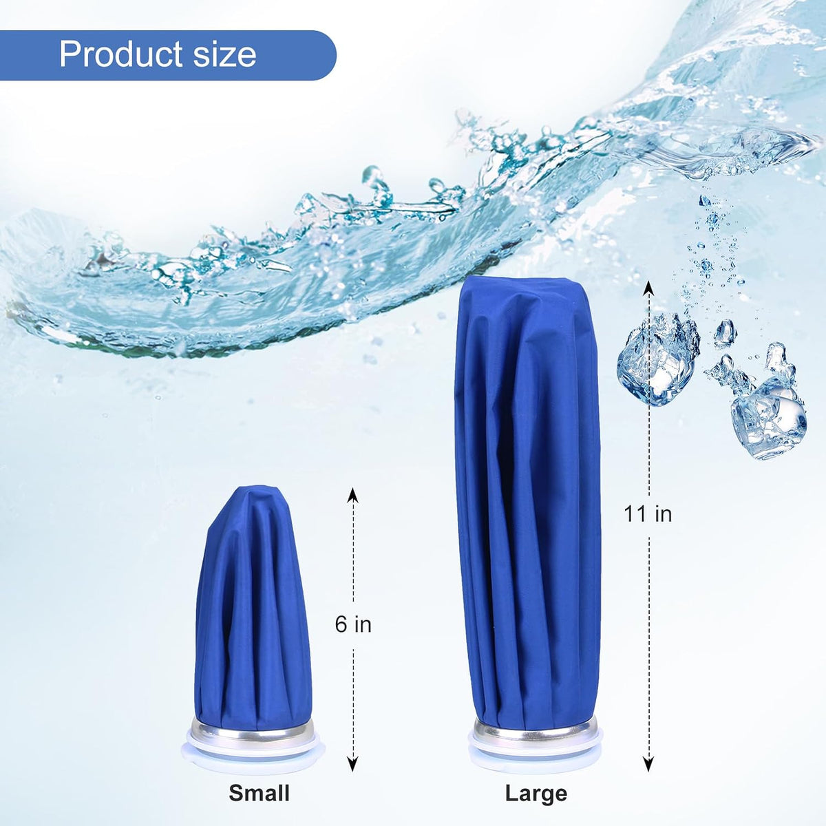 11" Large Ice Bag Pack with Wrap for Injuries, Upgrade Reusable Ice Packs, Effective Hot/Cold Therapy for Migraine, Shoulder, Neck, Knee Pain, No-Leak & Waterproof, Blue