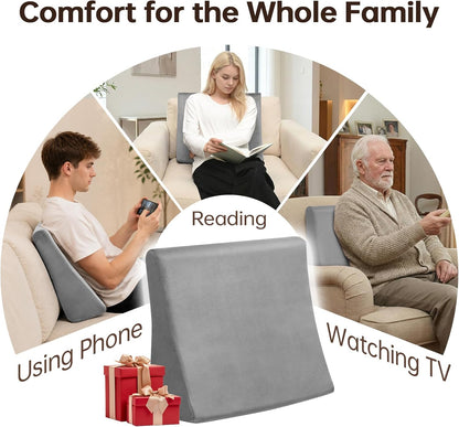 Vekkia Lumbar Support Pillow for Recliner, Ergonomic Back Support for Couch | Backrest Pillow, Improve Posture, Relieve Back Pain for Long Sitting & Elderly, for Armchair & Sofa, Removable Cover,Brown