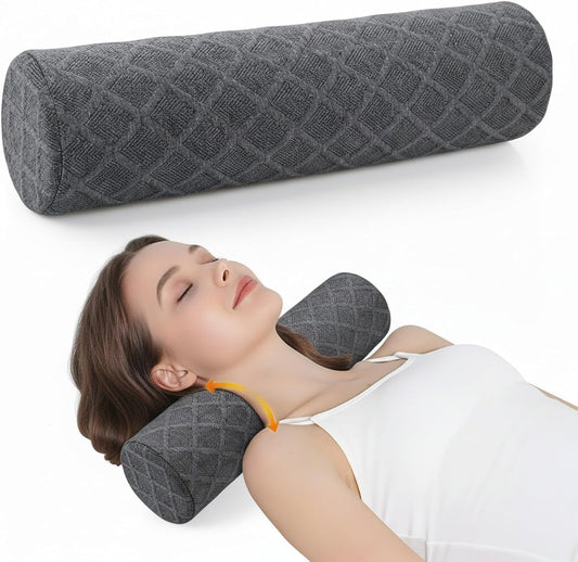 3.1" Small Neck Roll Memory Foam Pillow Cylinder,Detachable Cover
