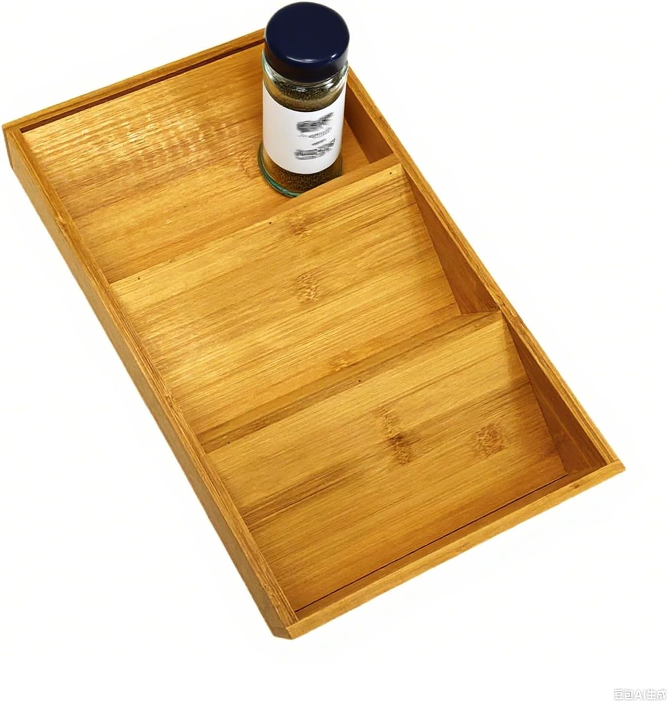 Bamboo Spice Drawer Organizer 3 Tier Seasoning Organizer Rack | Spice Rack Tray Kitchen Spice Rack Organizers &Storage for Drawer Kitchen Cabinet Seasoning Storage Insert for Cabinet Shelf